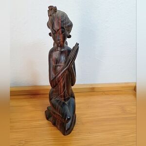 Artistic Kneeling Wooden Sculpture Folk Art Religious